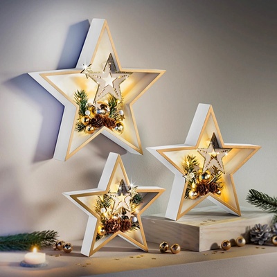 Weltbild LED Hviezda Xmas biela sada 3 ks