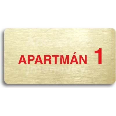 ACCEPT Piktogram APARTMÁN 1 II - zlatá tabulka - barevný tisk bez rámečku