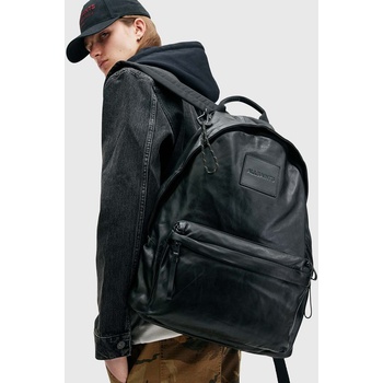 AllSaints Кожена раница AllSaints CARABINER BACKPACK в черно голям размер с изчистен дизайн M164XB (M164XB)