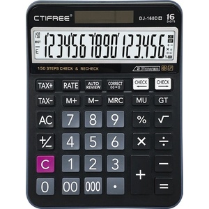 CTIFREE DJ-160Dplus черен калкулатор, 145x190mm, 16 цифри, TAX функция, двойно захранване, 2 години гаранция DJ-160DPLUS (DJ-160DPLUS) Калкулатори