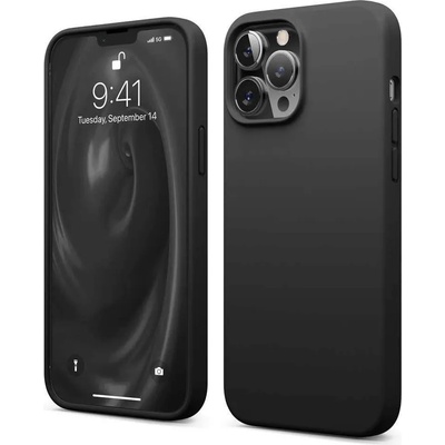 elago Soft Silicone Case - силиконов (TPU) калъф за iPhone 13 Pro Max (черен)