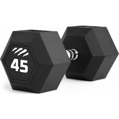 Tiguar Jednoruční činka gumová HEX 45 kg