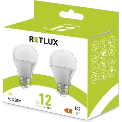 Retlux REL 31 Sada LED žárovek Classic 12W E27 teplá bílá
