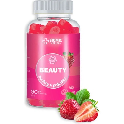 Biomic Medical Beauty želé vitamíny s jahodovou príchuťou 90 ks