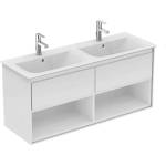 Ideal Standard Connect Air - Шкаф двоен за мивка 120см бял гланц/бял мат лак E0829B2 (E0829B2)