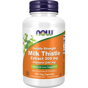 NOW Milk Thistle - Silymarin Extract | Double Strength with Artichoke & Dandelion [100 капсули]