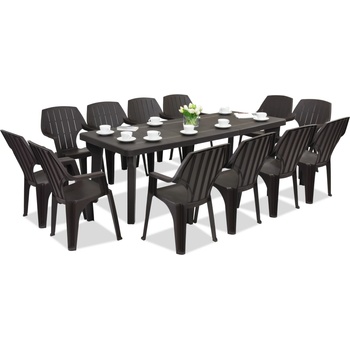 BICA Градинска мебел Bergen/Alta за 12 души Бика кафява (BC437BR-12xBC28BR)