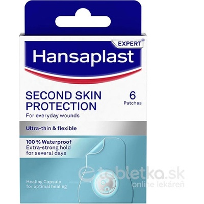 HANSAPLAST Second skin protection hydrokoloidná náplasť 72 x 35 mm 6 ks