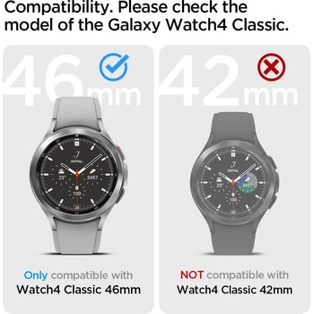 Spigen Качествен силиконов (TPU) кейс за Samsung Galaxy Watch 4 Classic 46mm - Spigen Liquid Air Case (черен) (ACS03140)