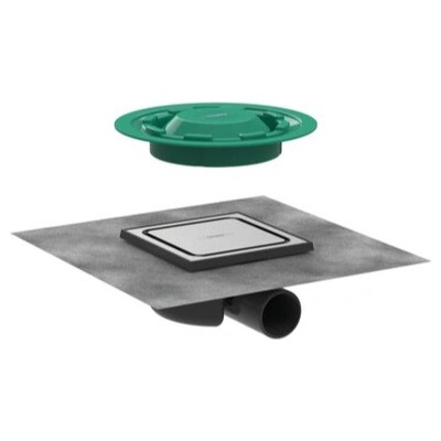 Hansgrohe RainDrain Spot - Podlahová odtoková súprava, mriežka 150/150, kartáčovaná nerezová oceľ 56055800