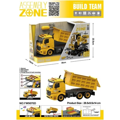 mamido Montážne stavebné auto sklápač žlté