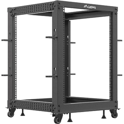 Lanberg open rack 19" 15U 600x600-1100 adjustable black (OR01-6115-B)