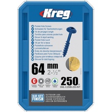 Kreg Blue-Kote Maxi-Loc Šrouby pro skryté spoje - 64 mm, hrubý závit, 250 ks
