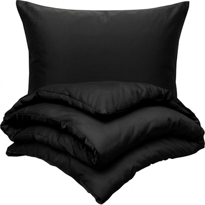Kvalitex satén obliečky Luxury Collection čierna 140x220 70x90
