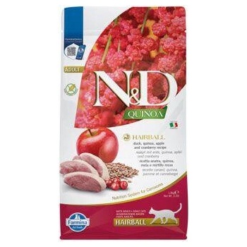 N&D Quinoa CAT Hairball Duck & Cranberry 1,5 kg