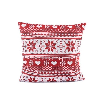 Vánoční povlak na polštář vločka 45x45 cm Varianta: 2 červená vločka, Balení: 1 ks