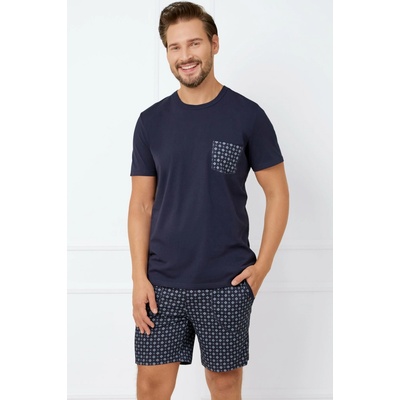 Italian Fashion pánské krátké pyžamo Rajmund tmavě modrá