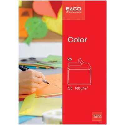 Obálka ELCO C5 červená samolepící s krycí páskou a vnitřním potiskem 162x229mm 25ks