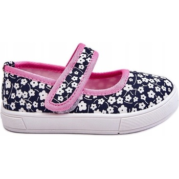 Detské baleríny na suchý zips tmavo ružové