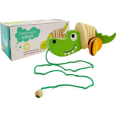 Lean Toys krokodíl na kolieskach 18 cm zelený
