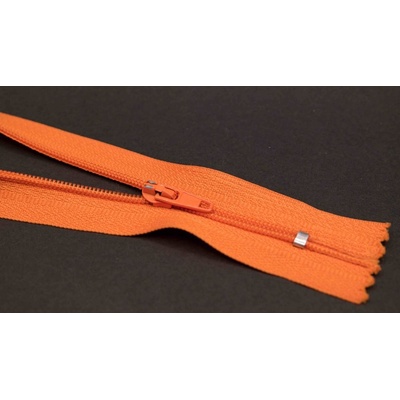 Nedeliteľný jemný plastový špirálový zips (veľkosť číslo 3) rôzne farby - dĺžka 12 cm - 60 cm 50 cm Oranžová