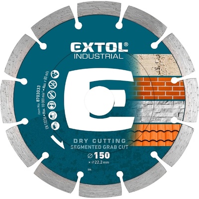 Diamantový řezný kotouč segmentový Grab Cut 150 × 22,2 × 2,3 mm EXTOL INDUSTRIAL 8703033