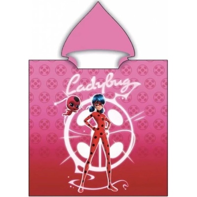 Arditex Pončo osuška s kapucí Kouzelná beruška Miraculous Ladybug 55 x 110 cm
