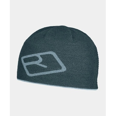 ORTOVOX čiapka MERINO LOGO KNIT BEANIE dark arctic grey sivá