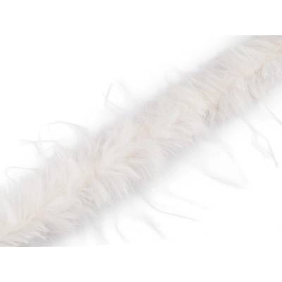 Všívacia odevná / dekoračná kožušina s dlhým chlpom šírka 6 cm - 1 m 4 smetanová