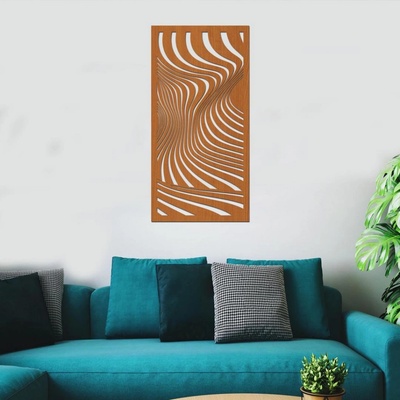 dřevo života Dřevěný dekorační panel VLNKY Rozměry (cm): 50x95, Zvolte barvu dekoru: Třešeň
