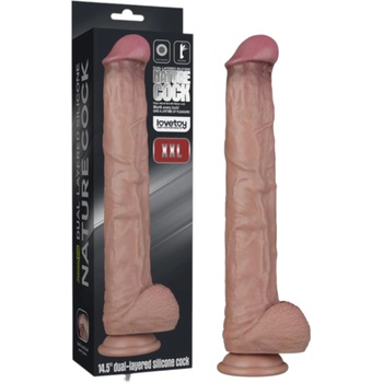 Lovetoy - двуслоен XXL дилдо - 36, 5 см - (естествен цвят)