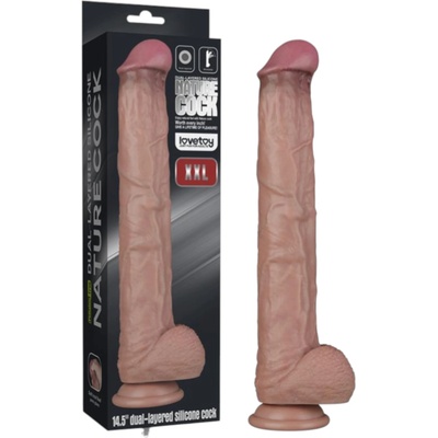 Lovetoy - двуслоен XXL дилдо - 36, 5 см - (естествен цвят)