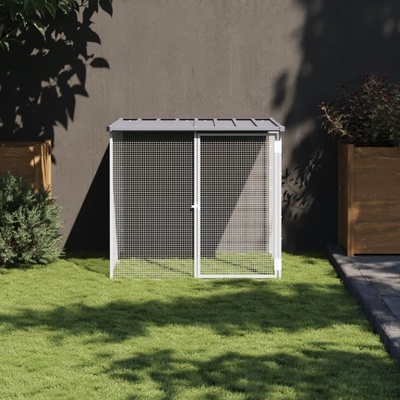 Vidaxl venkovní klec se střechou světle šedá 103 x 98 x 90 cm ocel