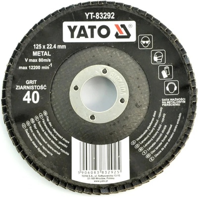 Yato Kotúč lamelový korundový brúsny 125 x 22.2mm P40 YT-83292