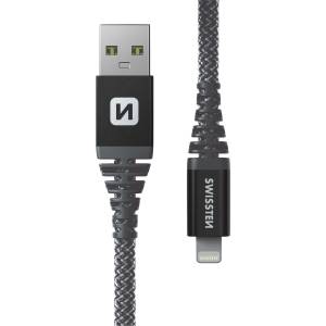 SWISSTEN Aramid Reinforced USB/Lightning 1, 5 m Цвят: тъмно сив