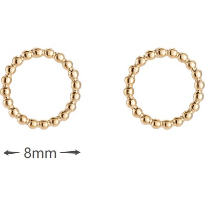 Sarines Pozlacené kruhové náušnice s perličkami 0,8 cm S5411