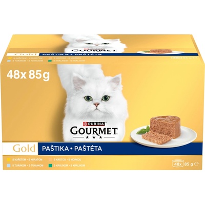 Gourmet Gold kura morka králik tuniak 48 x 85 g