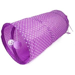  Тунел за котка с играчки, 50 х Ф25 см, лилав (4220-pu)