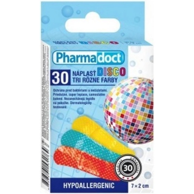 Pharmadoct DISCO Náplasť farebná 7×2 cm 30 ks (tri rôzne farby)