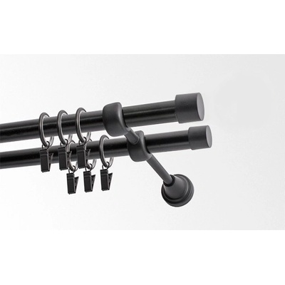 GARNÝŽE-HEBR Garnýž Pullo černá dvojitá 400 cm – Sleviste.cz