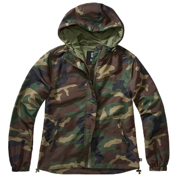 Brandit Дамско лятно яке в тъмен камуфлаж Brandit Windbreaker woodlandBW-33114-10 - Тъмен камуфлаж, размер XXL