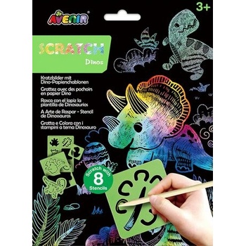 Škrabací obrázky podle šablony Dinosauři