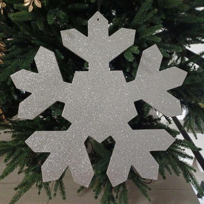 DECOLED Vločka, priemer 80 cm, strieborná