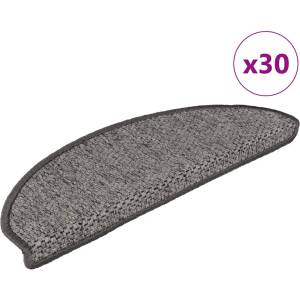 vidaXL Самозалепващи стелки за стълби сизал 30бр 65x21x4 см сиво-бежови (3365872)
