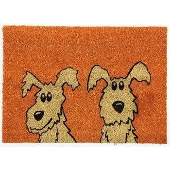 Bo Ma Trading Rohožka barevná 2 psi Béžová 40 x 60 cm