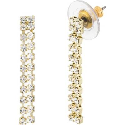 Preciosa Pozlacené visací náušnice s křišťálem Preciosa Queen Royal Lagoon 2538Y00