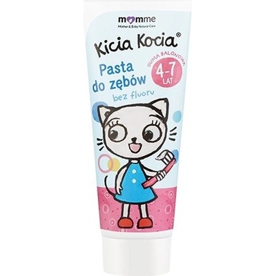 MomMe Kitty Cat bez fluoridu 4-7 rokov Bubble gum 50 ml