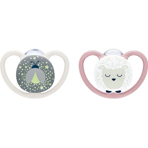 Nuk Perfect Match Air Night 6-18 m биберон Firefly/Sheep 2 бр