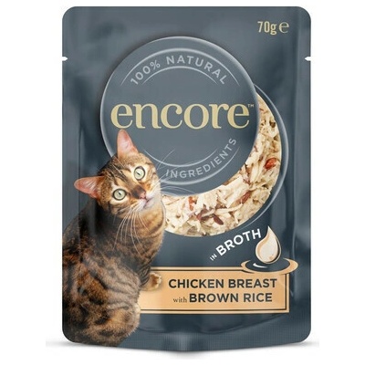 ENCORE Cat Chicken Breast with Brown Rice in Broth Kuracie prsia s hnedou ryžou vo vývare 70 g