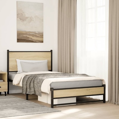 zahrada-XL 4007881 Kovový rám postele bez matrace dub sonoma